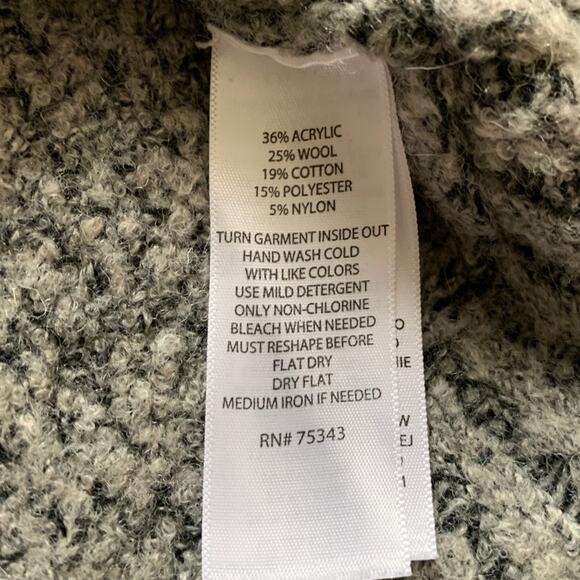 Anthropologie Ruby Moon Sweater Cowl Swing Gray Fuzzy Soft Sweater Size Small - Picture 4 of 12